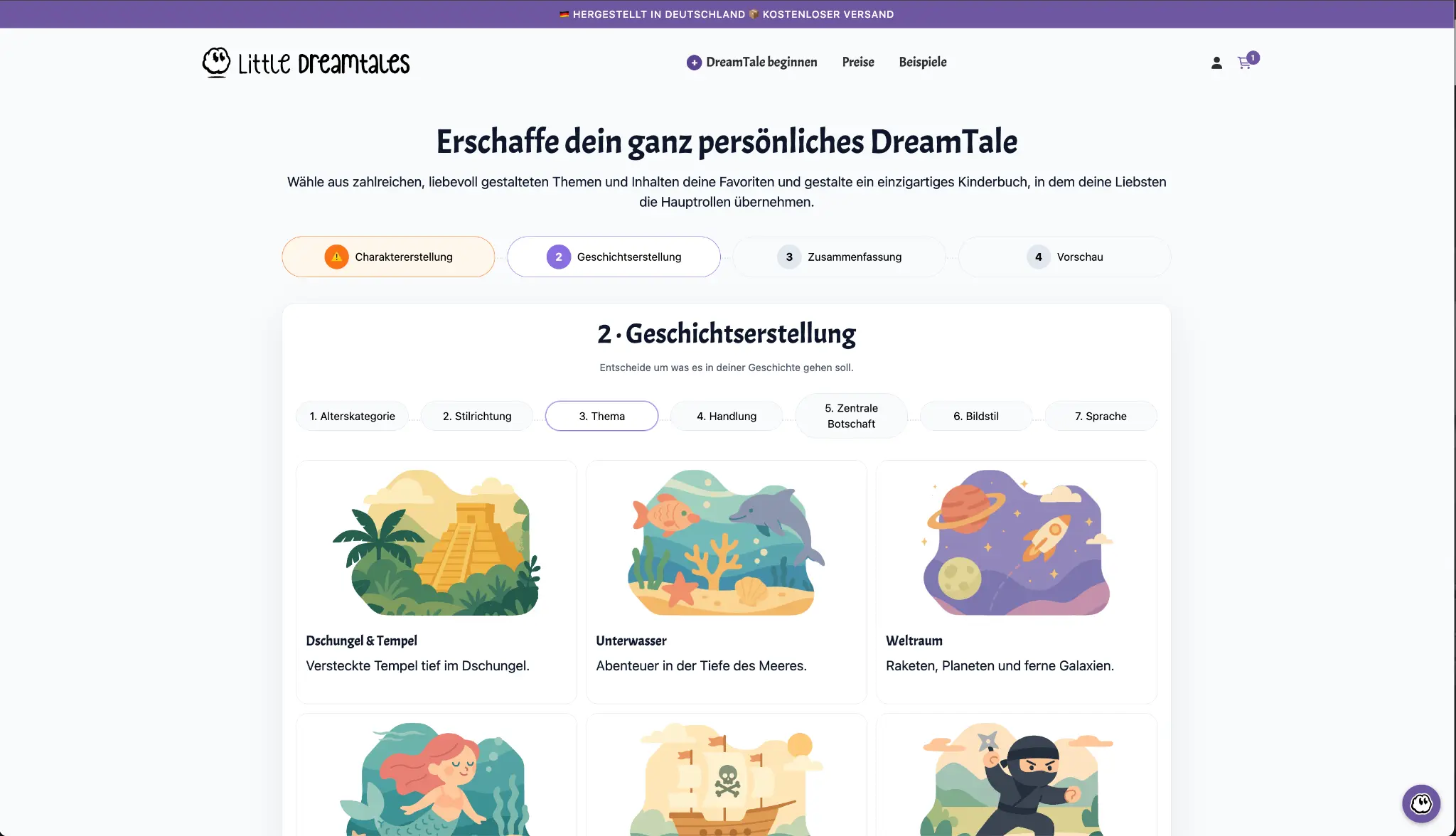 Little Dreamtales – Konfiguration auf Desktop